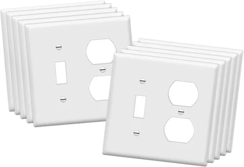 Vista 26 de ENERLITES Placa de pared de metal para combinación de interruptor de palanca y receptáculo dúplex, cubierta de salida de acero inoxidable 201