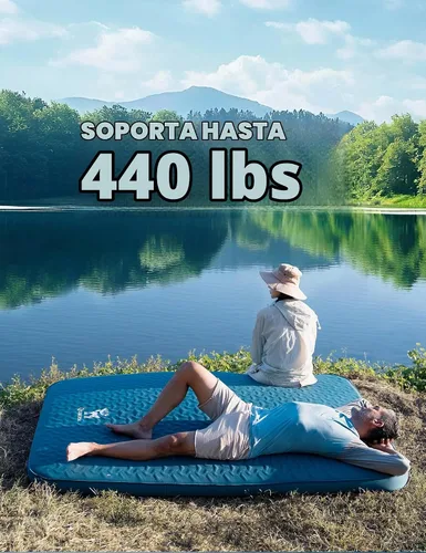 Vista 5 de Colchoneta autoinflable de 4 pulgadas de grosor con espuma, colchón de campamento de aire, innovadora estructura telescópica en forma de Y