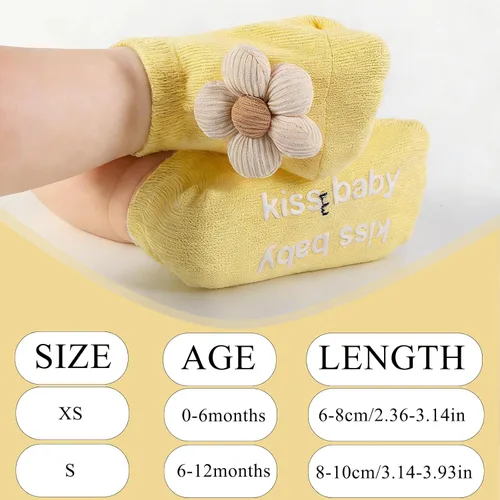 Vista 5 de Calcetines para bebé niña, calcetines de agarre para recién nacidos, calcetines prematuros, artículos esenciales para recién nacidos