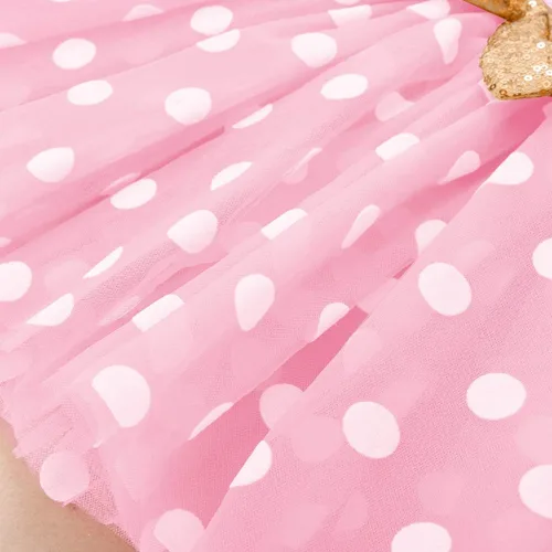 Vista 5 de IBTOM CASTLE Vestido de princesa con diseño de ratón y lentejuelas para niñas y bebés, disfraz elegante para sesión de fotos