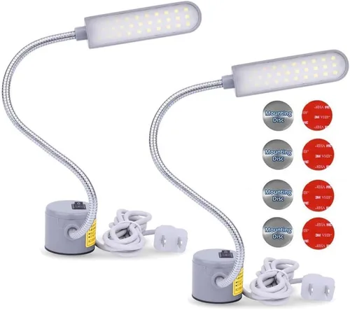 Vista 8 de Luz para Máquina de Coser, Lámpara de Trabajo Magnética LED, 30 LED, 6W, Multifuncional, Cuello de Ganso Flexible, Lámpara de Costura con Base