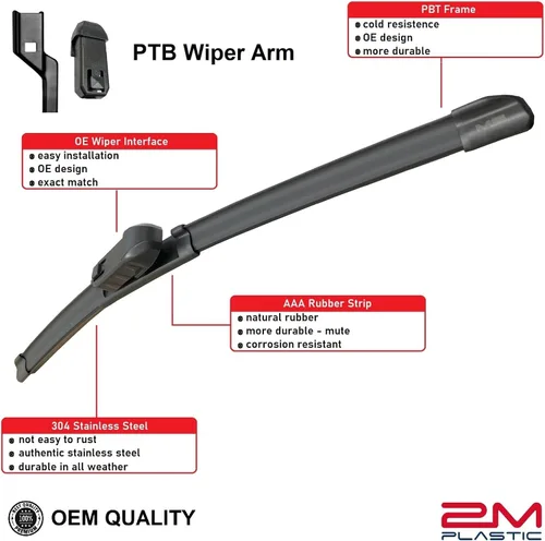 Vista 2 de Limpiaparabrisas delantero para Chevy Cruze 2016-2019 de 28 pulgadas y 24 pulgadas, calidad prémium para todas las estaciones