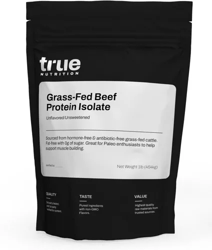 Vista 10 de True Nutrition Polvo aislado de proteína de carne de res alimentada con pasto – 1.02 oz de proteína por porción – Cero carbohidratos, sin grasa, sin