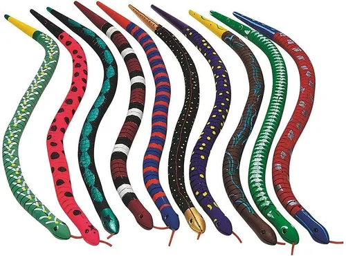 Vista 5 de Modelos de serpiente de madera sin terminar de 8 piezas, 12 pulgadas