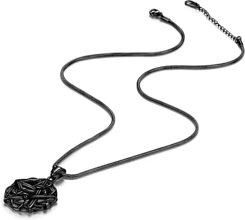 Vista 4 de Pentagram Pentacle Wiccan Necklace -Star Satanic Pendant 316L Stainless Steel Traditional Seal of Solomon Tetragrammaton Eliphas Levis Pentagra