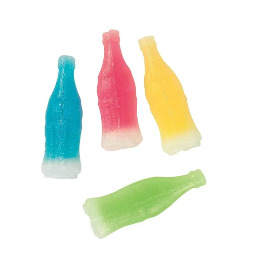 Vista 2 de Bayside Candy Caramelo de cera en forma de botella con líquido saborizado de frutas (1 libra)