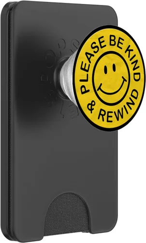 Vista 7 de Be Kind Rewind Apparel Retro Nostalgia Sticker 80s 90s PopSockets Grip and Stand para teléfonos y tabletas, Negro