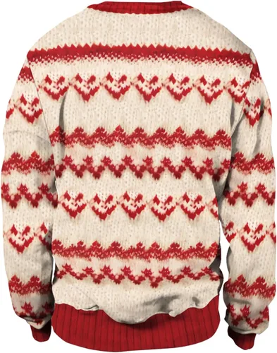 Vista 66 de Sudaderas de Navidad unisex con estampado 3D y cuello redondo, manga larga, suelta, suéter de Navidad