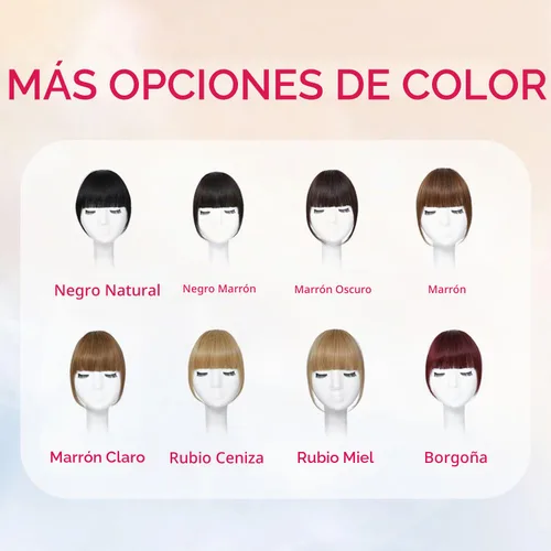 Vista 2 de ELEFOCUS Flequillo con clip, extensiones de cabello humano 100% real, flequillo falso francés 18#, clip de cabello en flequillo para mujeres, flecos
