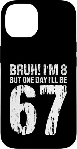 Vista 4 de Bruh I'm 8 But One-Day I'll Be 67 Retro 8th Birthday Kids Case for iPhone 17