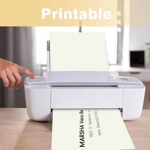 Vista 4 de Paquete de 200 sobres de invitación 5x7 con pelar y sellar para tarjetas, sobres A7 imprimibles a granel, sobres beige para boda, tarjetas