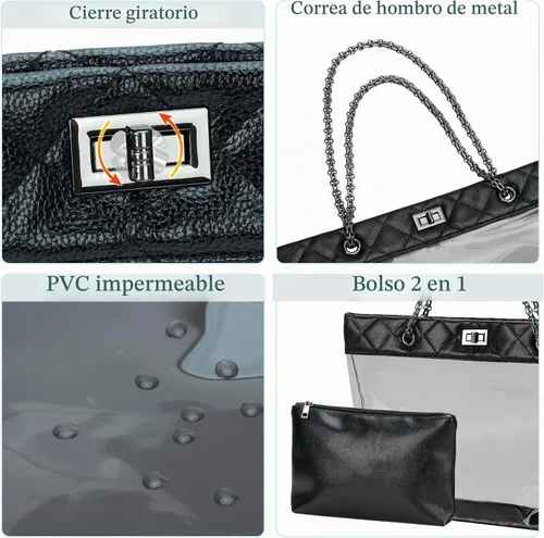 Vista 4 de MICOM Bolsa transparente Negro