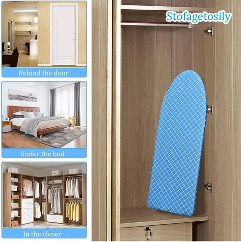 Vista 4 de Tabla de planchar, mesa de planchar plegable para dormitorio, hogar, uso en lavandería