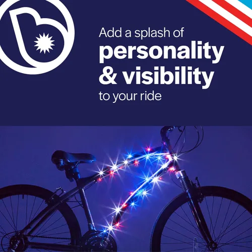 Vista 3 de Brightz CosmicBrightz - Cuerda de luz LED para marco de bicicleta, cuerda de 6.5 pies, funciona con pilas con interruptor de encendido/apagado