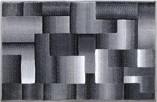Vista 11 de Masada Rugs, Alfombra de Área Moderna Contemporánea, Azul Gris Negro (2 Pies X 3 Pies) Tapete
