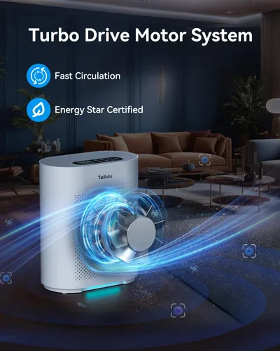 Vista 4 de Tailulu HQKJ-180 - Purificadores de aire para habitación grande de hasta 2200 pies cuadrados, sensor de calidad del aire PM2.5, modo de sueño de 20