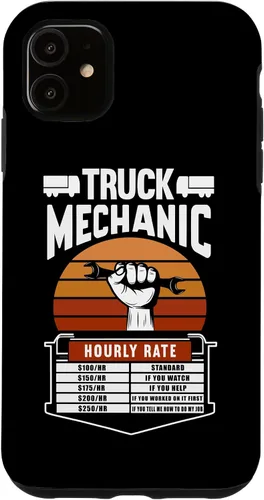 Vista 5 de Funda para mecánico de camiones para iPhone 15 con tarifa laboral por hora