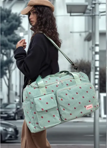 Vista 373 de Pequeña bolsa de gimnasio para mujer, bolsa de viaje con compartimento para zapatos