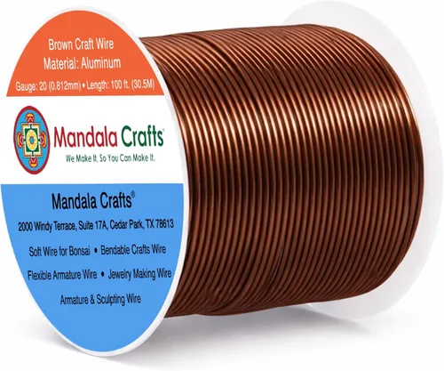 Vista 112 de Mandala Crafts - Alambre de aluminio anodizado de calibre 22 para hacer joyas - 137.2 m de alambre flexible surtido y coloreado - Doble para bonsái