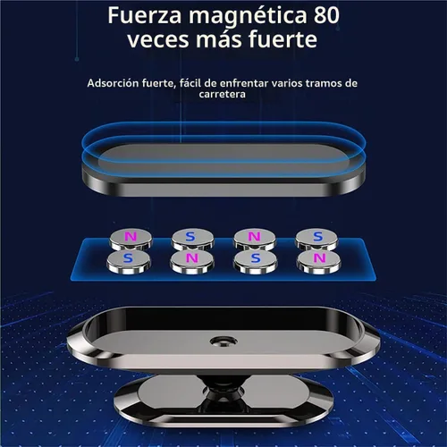 Vista 2 de Soporte magnético para teléfono, 2 unidades, soporte universal giratorio de 360 grados, compatible con teléfonos inteligentes, absorbe la carcasa