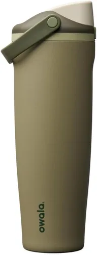 Vista 35 de Botella de agua Owala FreeSip con aislamiento de acero inoxidable con pico de dos vías, pajita incorporada y asa de cubo, fabricada para viajes