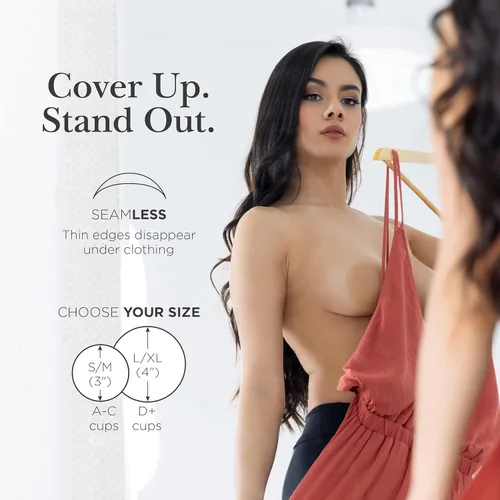 Vista 4 de NIPPIES - Cubiertas para los pezones de la mujer, parches adhesivos de silicona con caja para viajar