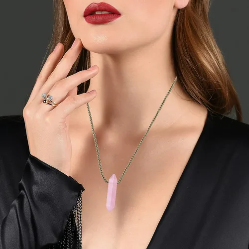 Vista 4 de MAIBAOTA Collar de cristal para mujer, collar con colgante de piedra natural, collar de joyería de piedras preciosas de cristal natural, regalo