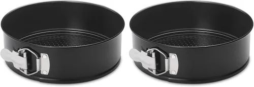 Vista 12 de Hiware Juego de sartenes de forma de resorte de 4 pulgadas - 4 piezas de sartén antiadherente pequeña para mini tartas de queso, pizzas y quiches