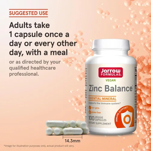 Vista 7 de Balance de zinc Jarrow Formulas, refuerza el sistema inmunológico y proporciona protección antioxidante, 100 cápsulas