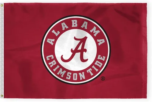Vista 8 de Banderas con logotipo de la Universidad de Alabama Football Crimson Tide Circle A, de 12 x 18 pulgadas, nailon 200D impreso de doble capa con ojales