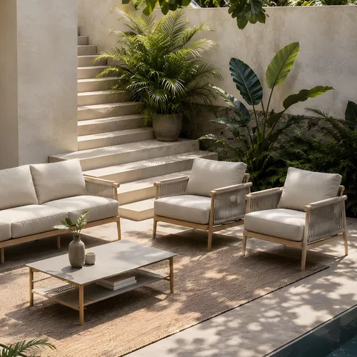 Vista 6 de Acanva Muebles al aire libre de aluminio del patio del musgo, sillón