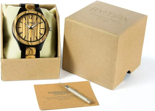 Vista 2 de Bymax - Reloj de pulsera analógico de cuarzo japonés hecho a mano con caja de regalo