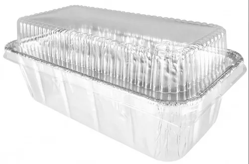 Vista 8 de Handi-Foil Molde de pan de papel de aluminio de 2 libras con tapa de cúpula resistente Hfa #316 (paquete de 50)