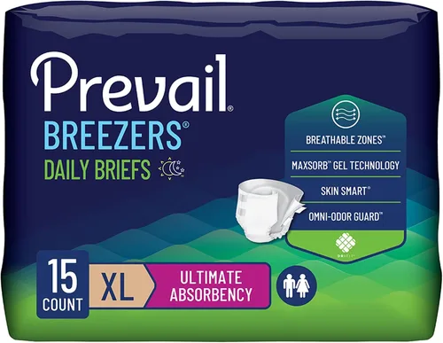 Vista 9 de Prevail Breezers Briefs, Incontinence, Disposable, Ultimate Absorbency, Large, 18 Count, 1 Pack