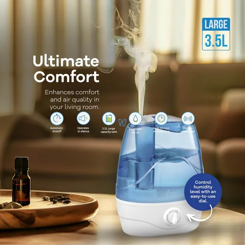 Vista 5 de Humidificadores de niebla fría para dormitorio, humidificador de habitación grande de 3.5 L, humidificador personal con boquilla giratoria de 360