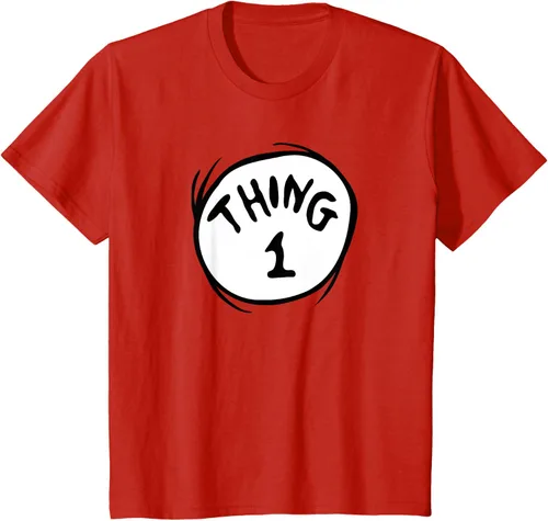 Vista 3 de Dr. Seuss Camiseta con emblema de Thing 1 Rojo