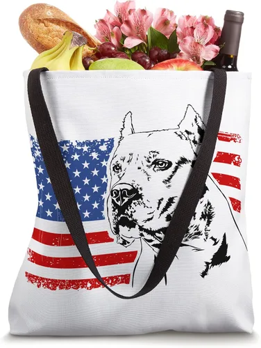 Vista 4 de Proud Dogo Argentino Bandera Americana Patriótica Perro Tote Bag