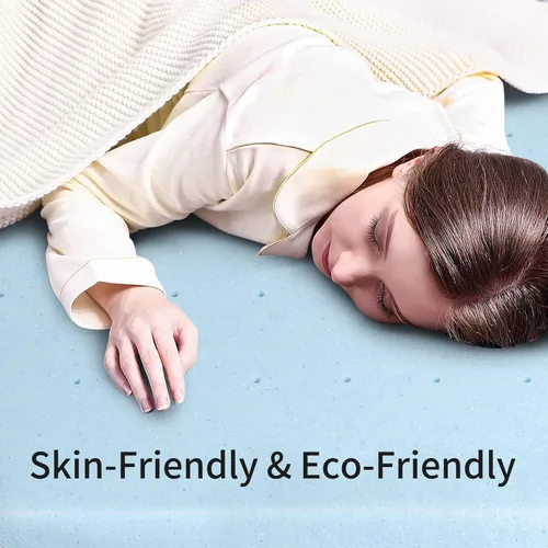 Vista 6 de BLKMTY Cubrecolchón King de 3 pulgadas, cubrecolchón de espuma viscoelástica ventilada con infusión de gel refrescante, colchón suave y transpirable