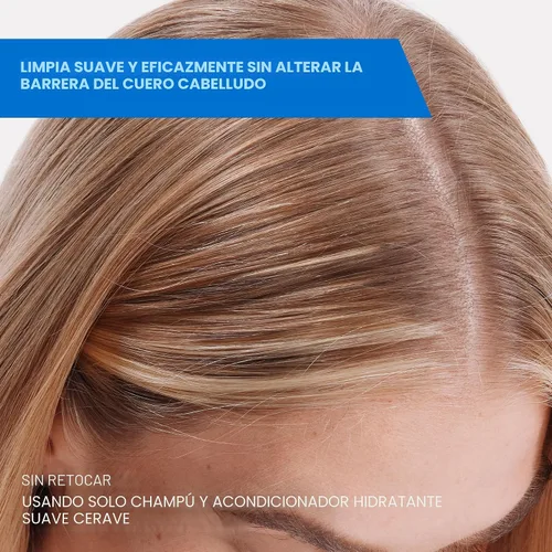 Vista 2 de CeraVe Champú Hidratante Suave, Con Ceramidas, Niacinamida y Ácido Hialurónico Para Cabello y Cuero Cabelludo Suaves y de Aspecto Saludable, Champú