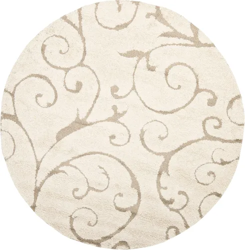 Vista 92 de SAFAVIEH Florida Shag Collection - Alfombra decorativa, 2 x 3 pies, color crema y beige, diseño de volutas, no desprende pelusa y fácil de limpiar