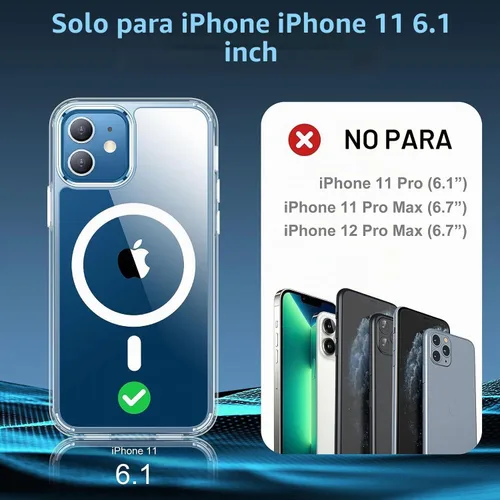 Vista 2 de jaroco Funda magnética para iPhone 11 con protector de pantalla, protección resistente, compatible con MagSafe, protección contra caídas de grado