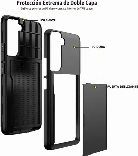 Vista 3 de Nvollnoe Funda para Samsung Galaxy S22 con tarjetero negro