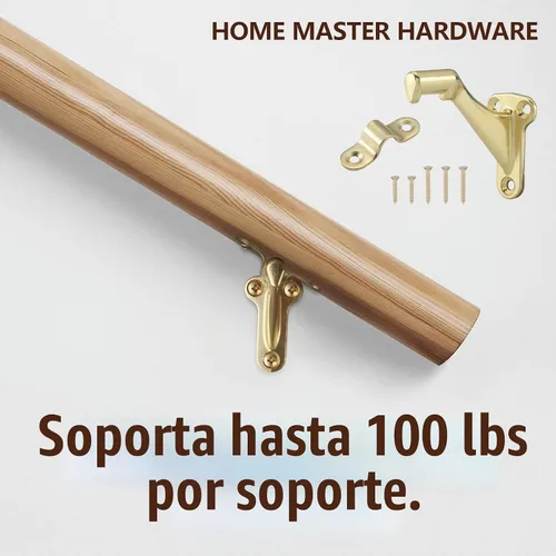 Vista 4 de HOME MASTER HARDWARE Soportes de barandilla de mano para escaleras, paquete