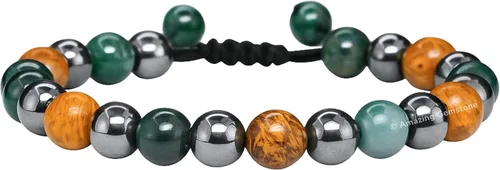 Vista 22 de Amazing Gemstone Pulsera de control de ira – Howlita Amazonita Lava Juego de pulseras para hombres y mujeres, curativa, calmante, ansiedad, alivio