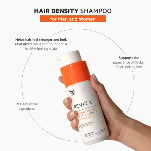 Vista 2 de DS Labs Revita Champú, 100 mL – Limpieza refrescante del cuero cabelludo para un aspecto más lleno, voluminizante, hidratación ligera, sin sulfato