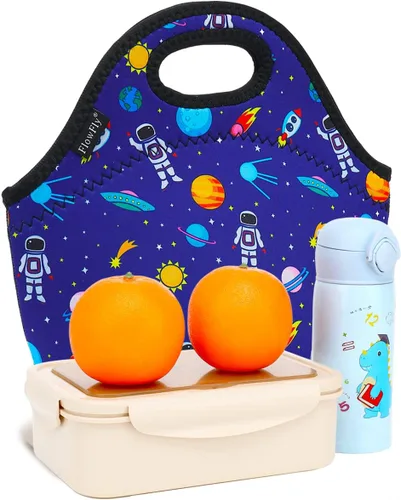 Vista 6 de FlowFly Lonchera de neopreno para niños, bolsa suave con aislamiento, mini hielera térmica para niños, niñas, hombres, mujeres, escuela, trabajo