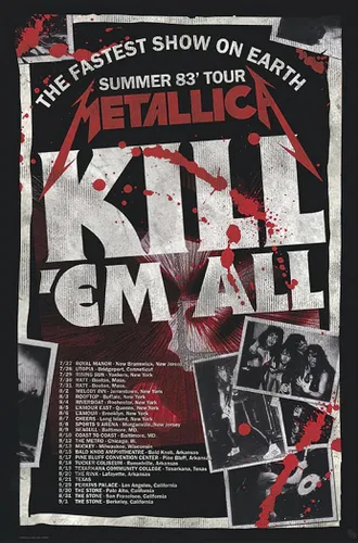 Vista 10 de Metallica - Póster musical (Kill 'Em All Tour 1983) (Tamaño: 24" x 36") (Cartel laminado)