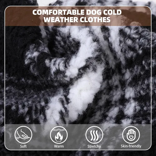 Vista 3 de PUPTECK Sudadera con Capucha para Perro Sudadera para Cachorro Suéter Cálido para Perro Ropa de Invierno Abrigos para Clima Frío para Perros Negro