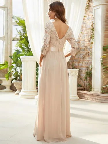 Vista 2 de Ever-Pretty - Vestido largo elegante para dama de honor con cintura imperio manga de 34 07412