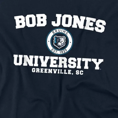 Vista 2 de Bob Jones University - Camiseta oficial con logotipo circular para mujer Azul Marino
